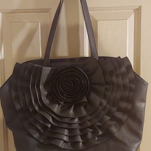 Charcoal Gray Black Rivert Handbag